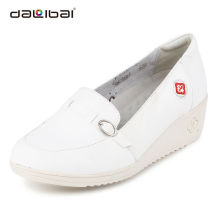 wholesale white leather elegant wedge heel shoes medical nurse shoe